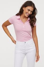 Polo Tisort Acik Pembe Kadin H M Tr Shirt Outfit Women Polo Shirt Outfits Pink Polo Shirt
