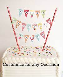 The most common happy birthday cake topper banner material is latex. 1 Mini Cake Banner Cake Bunting Diy Kit By Thecleverworkshop Cake Banner Cake Bunting Birthday