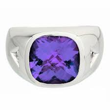585 white gold amethyst & swarovski crystal. Pin On Mens Amethyst Rings