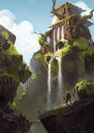 artstation daily practice rock d scenery paintings scenery fantasy places