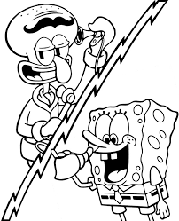 Spongebob as a police coloring page7510. Coloring Page Spongebob And Squidward Topcoloringpages Net