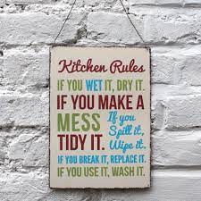 Check spelling or type a new query. Kitchen Rules Metal Sign Rex London