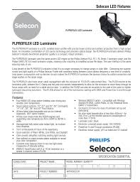 Selecon Led Fixtures Plprofile4 Led Luminaire Manualzz Com