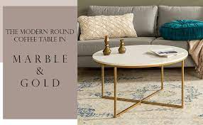 Check spelling or type a new query. Amazon Com Walker Edison Cora Modern Round Faux Marble Top Coffee Table With X Base 36 Inch White Faux Marble And Gold Furniture Decor