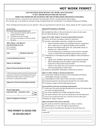 Hot Work Permit Template In Word And Pdf Formats