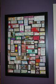 We Finally Found A Place For All The Ticket Stubs We Ve Saved Over The Years Concert Ticket Display Ticket Display Souvenir Display