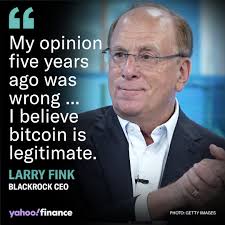 BlackRock CEO Larry Fink has had a change of opinion when it comes to  bitcoin, it seems. Once a 'proud skeptic,' Fink now calls the  cryptocurrency 'digital gold.' https://yhoo.it/3SgWQsB