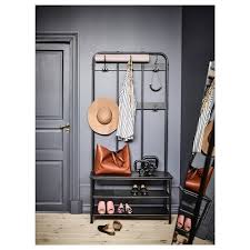 Pinnig Coat Rack With Shoe Storage Bench Black 76 Met Afbeeldingen Ikea Slaapkamer Opbergrek Ikea Kapstok