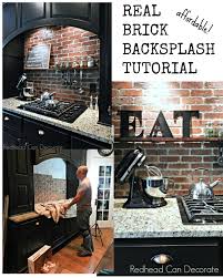 How will the brick in your kitchen wall be treated to bring a beautiful atmosphere? Diy Brick Backsplash Redhead Can Decorate