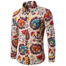 Details About New Fashion Patchwork Mens Casual Long Sleeve Cotton Slim Fit Shirt
