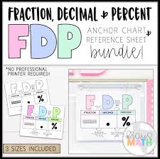 Fdp Fractions Decimals Percents Poster Teks 6 4g