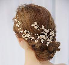 Gold Leaf Wedding Head Bandfloral Bridal Head Piecegarden Etsy Fascia Da Sposa Gioielli Per Capelli Accessori Capelli