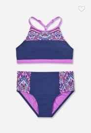 Geometric High Waisted Bikini Justice Girls Bathing