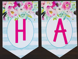 Floral alphabet banner letters free printable. Free Printable Birthday Banner Six Clever Sisters