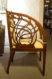 Mahogany And Fruitwood Inlaid Tub Chair Circa 1895 1stdibs Com Art Nouveau Decor Art Chair Armchair Furniture