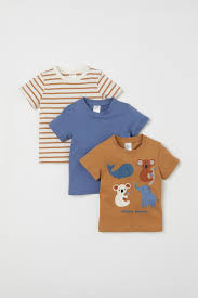 Set Van 3 Katoenen T Shirts Lichtbruin Dieren Kinderen H M Nl Online Kids Clothes Boy Outfits Baby Boy Outfits