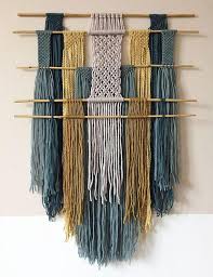 Macrame Wall Hanging With Bamboo Sticks Colorful Tapestry Macrame Wall Hanging Macrame Wall Art Macrame Decor