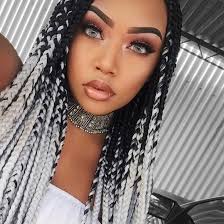 Black And Grey Ombre Box Braids Box Braids Grey Braidedhairstyles Box Braids Hairstyles Box Braids Styling Hair Styles