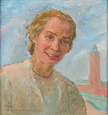OLGA RAPHAEL-HALLENCREUTZ (1887-1967). Portrait of "Aune", signed and dated  1950, oil