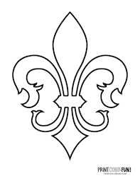 Printable fleur de lis quebec coloring page. 26 Fleur De Lis Coloring Pages Design Stencils Print Color Fun
