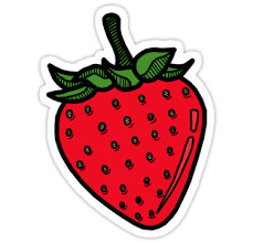 Strawberry Sticker By Tosojourn Stickers Tumblr Stickers Tumbler Stickers