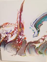 These Multi Coloured Acrylic Fluid Pours Are Created On A White Negative Space The Paintings Have An Abundance Of Acrylic Pouring Pour Painting Flow Painting