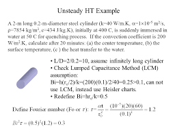 Heisler Charts General Methodology For Using The Charts In