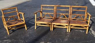 Calif Asia Bamboo Rattan Sectional Patio Lounge Chair Sofa Milo Baughman Tiki Patio Lounge Chairs Patio Couch Rattan