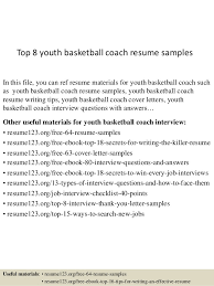 Top 8 Youth Basketball Coach Resume Samples