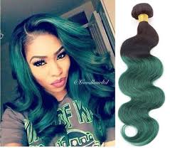 Ombre hair color 1b/blue straight hair 3 weaves with lace closure and dark roots 3bundles Ombre Hair 2tone 1b Green Human Hair Bundles Etsy