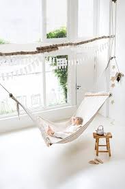 Hammocks hung from wall studs can easily create unsafe lateral loads on the studs, risking damage and injury. 26 Ways To Incorporate Hammocks Into Your Interior Shelterness