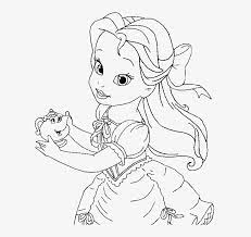 Princess belle is a coloring book from the popular disney cartoon beauty and the beast. Little Belle Coloring For Kids Baby Princess Belle Coloring Pages 592x695 Png Download Pngkit