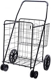 From a shopping cart manufacturer for more than 3 decades now, wellmax introduces their wm99017s double basket folding shopping cart. Amazon Com Ls Jumbo Deluxe Folding Shopping Cart With Dual Swivel Wheels And Double Basket 200 Lb Capacity Office Products