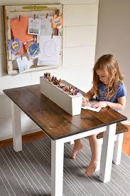 How To Make A Diy Farmhouse Kid S Table Our Handcrafted Life Kids Art Table Diy Farmhouse Table Farmhouse Diy