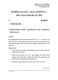 500.000 x 20% = rp. Kumpulan Soal Soal Auditing 1