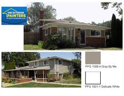 The ppg ultralast interior matte paint & primer made it easy to get complete coverage in only one coat that took less than 4 hours to dry. Ppg 1008 4 Gray By Me For Siding Ppg 1001 1 Delicate White For The Trim Ppg 1001 7 Black Magic For The Fro Exterior Painters Exterior Paint Colors Front Door