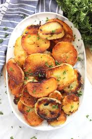 How long do you cook potatoes in the oven? Crispy Fried Potato Slices Bite On The Side