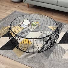 This table can be used both indoor or outdoor. Geometric Glass Coffee Table Round Furniture Home Living Furniture Tables Sets On Carousell