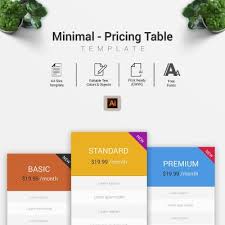 Minimal Pricing Table Infographic Elements 70485 Pricing Table Infographic Marketing Infographic