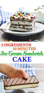 5 Ingredient Ice Cream Sandwich Cake Recipe Ice Cream Sandwich Cake Ice Cream Sandwich Dessert Ice Cream Sandwiches Recipe