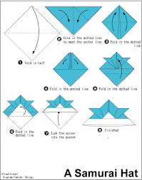 Origami Instruction A Samurai Hat Web Wanderers Origami Instructions Japanese Origami Origami Hat