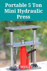 Make A Portable 5 Ton Mini Hydraulic Press In 2020 Metal Projects Hydraulic Press Machine Workshop Storage