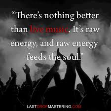 There S Nothing Better Than Live Music It S Raw Energy And Raw Energy Feeds The Soul Dhani Jones Quote Memes Quotes Music Lovers Encouragement Strength