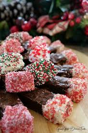 · pieces of candy bars · flavored chips (butterscotch, peanut butter, chocolate, white chocolate, etc.) · chopped nuts. Christmas Brownie Sticks Great Grub Delicious Treats