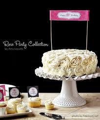 These colorful free printable birthday cupcake toppers come in two shapes and can easily be printed and made at home. Rose Birthday Party Printables Free Cake Toppers