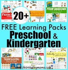 20 Free Learning Packs For Preschool And Kindergarten