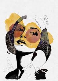 Watercolor girl with glasses van Sharon Koster