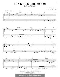 Piano sheets (some with guitar cords added). Fly Me To The Moon In Other Words For Piano By B Howard On Musicaneo