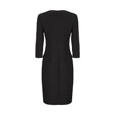 Abito fantasia girocollo senza manica con cintura in eco pelle, colore grigio chiaro, taglia 48 codice: Joseph Ribkoff Abito Con Scollo A V E Bottoni Oro Donna Nero Mascheroni Moda