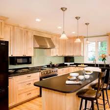 Get a lot of different color samples from your local paint retailer, and look at them in the settings you i have honey maple cabinets painted my kichen blue green with honey wooden blinds to match. 7 Kitchen Backsplash Ideas With Maple Cabinets That Do It Right